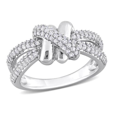 Diamond Crossover Split-Shank Ring 14k
