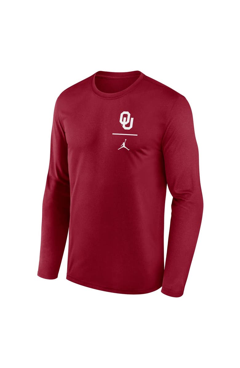 Jordan Brand Men's Jordan Brand Crimson Oklahoma Sooners Primary Stack Legend Long Sleeve T-Shirt, Alternate, color, Crimson