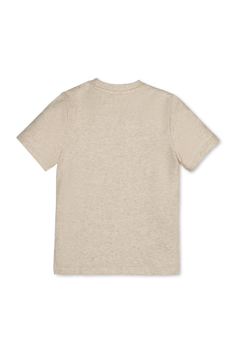 Kids' Organic Short Sleeve Henley Tee, Alternate, color, Oatmeal Heather