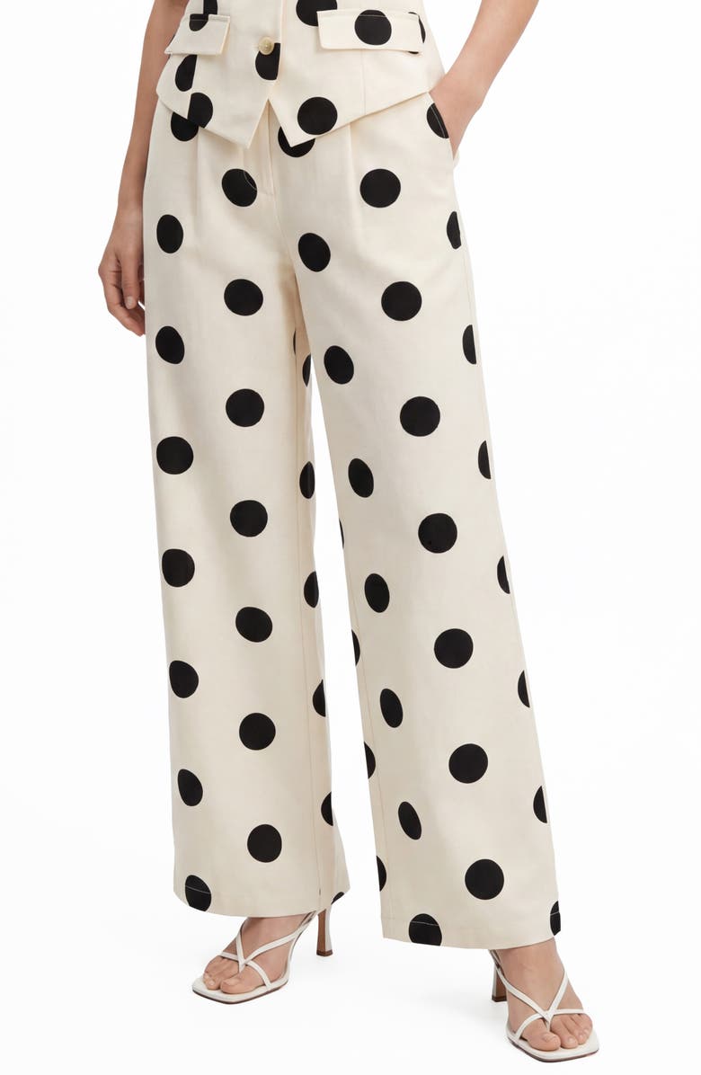 BY DESIGN Maude Polka Dot Wide Leg Pants, Main, color, Harper Dot