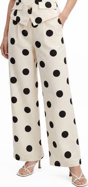 BY DESIGN Maude Polka Dot Wide Leg Pants