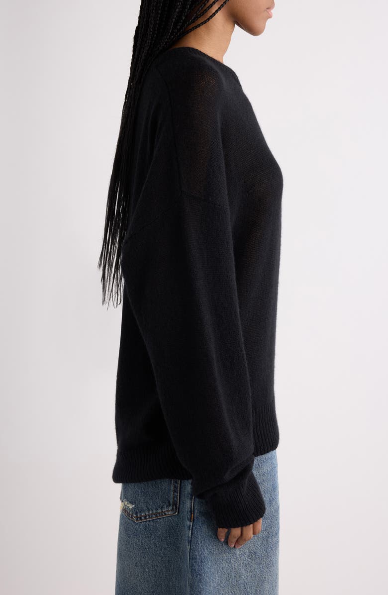 Balenciaga Relaxed Cashmere Sweater, Alternate, color, 1000 Black