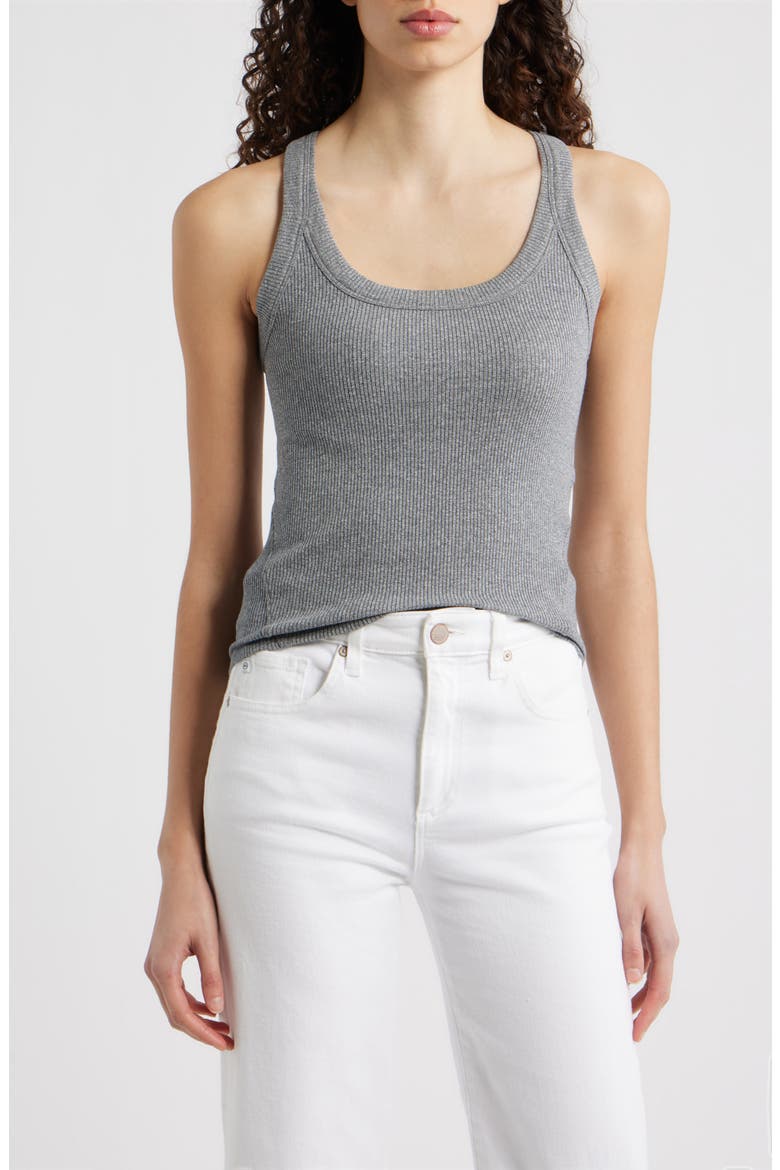The Essential Rib Tank, Main, color, HEATHER GREY