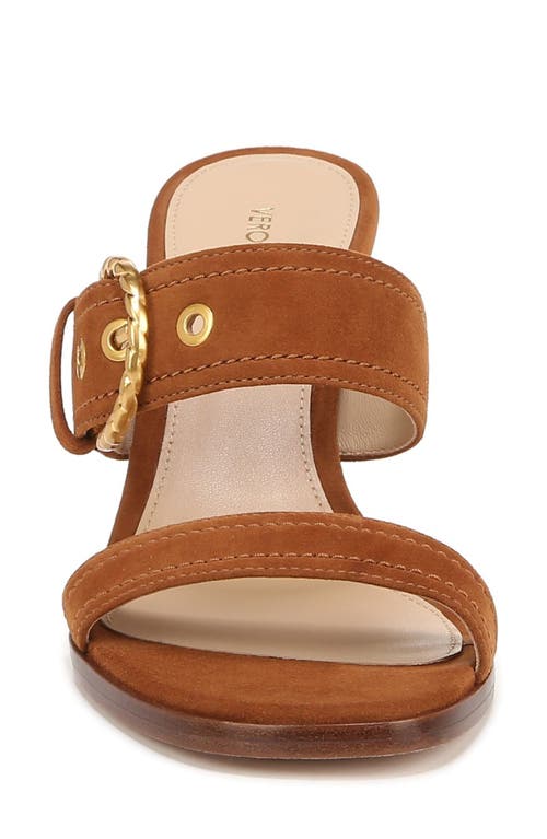 Veronica Beard Margaux Suede Buckle Sandal In Caramel