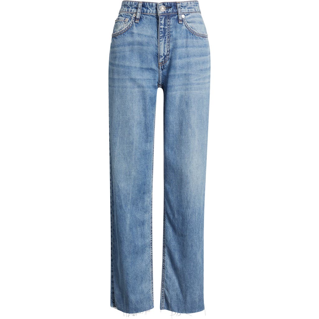 Rag & Bone Harlow Mid-rise Ankle Straight Jeans In Blue