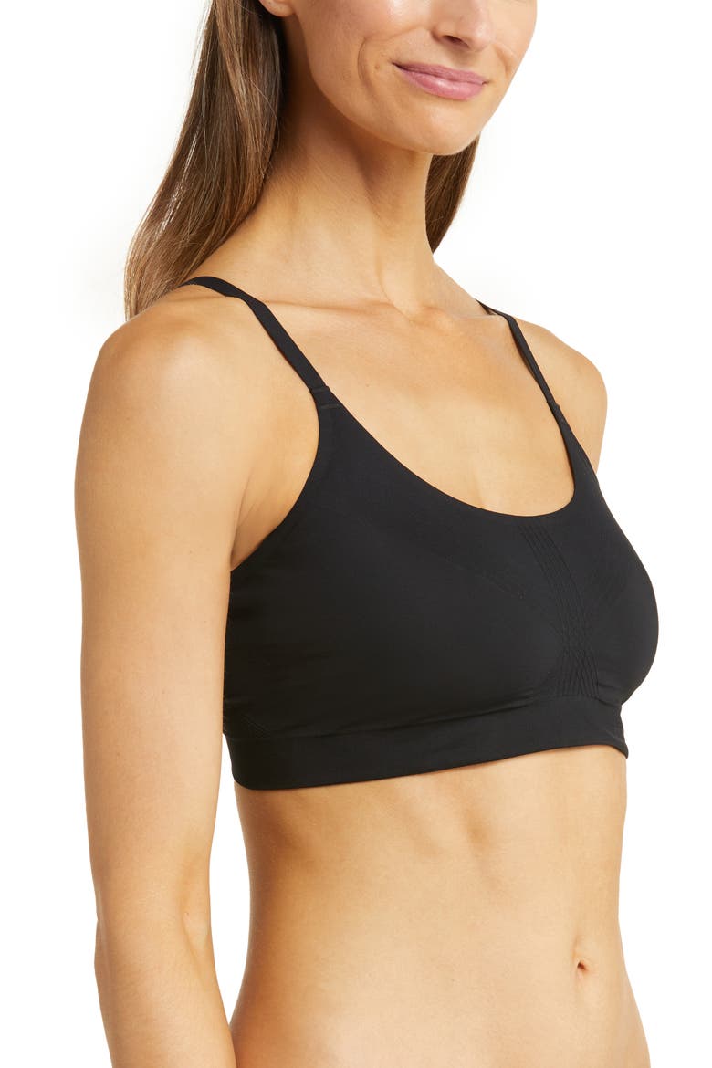 Smooth Comfort Seamless Padded Bralette, Alternate, color, BLACK