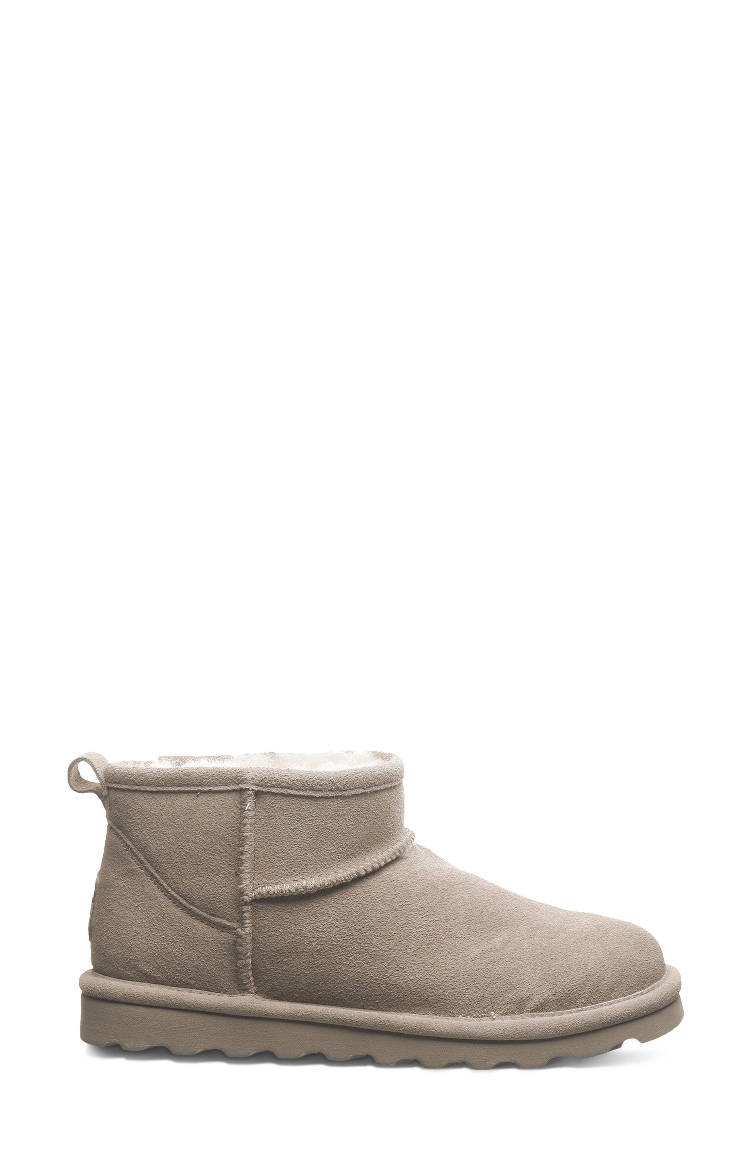 BEARPAW Shorty Genuine Shearling Lined Bootie, Alternate, color, Mushroom