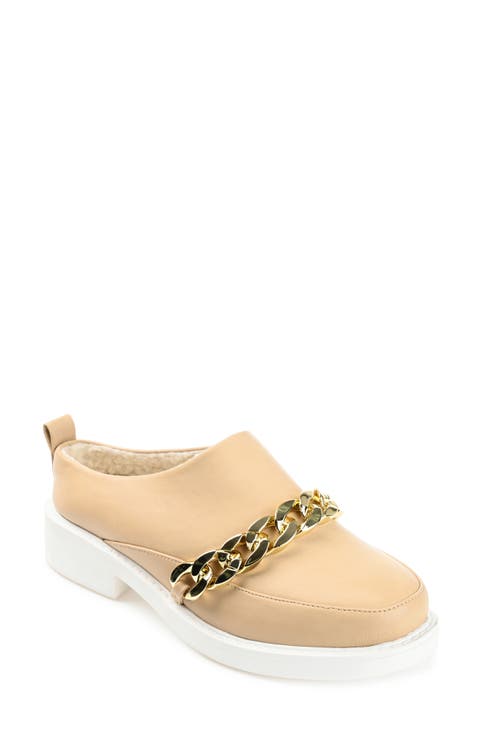 Sheah Chain Strap Faux Fur Lined Mule (Women)