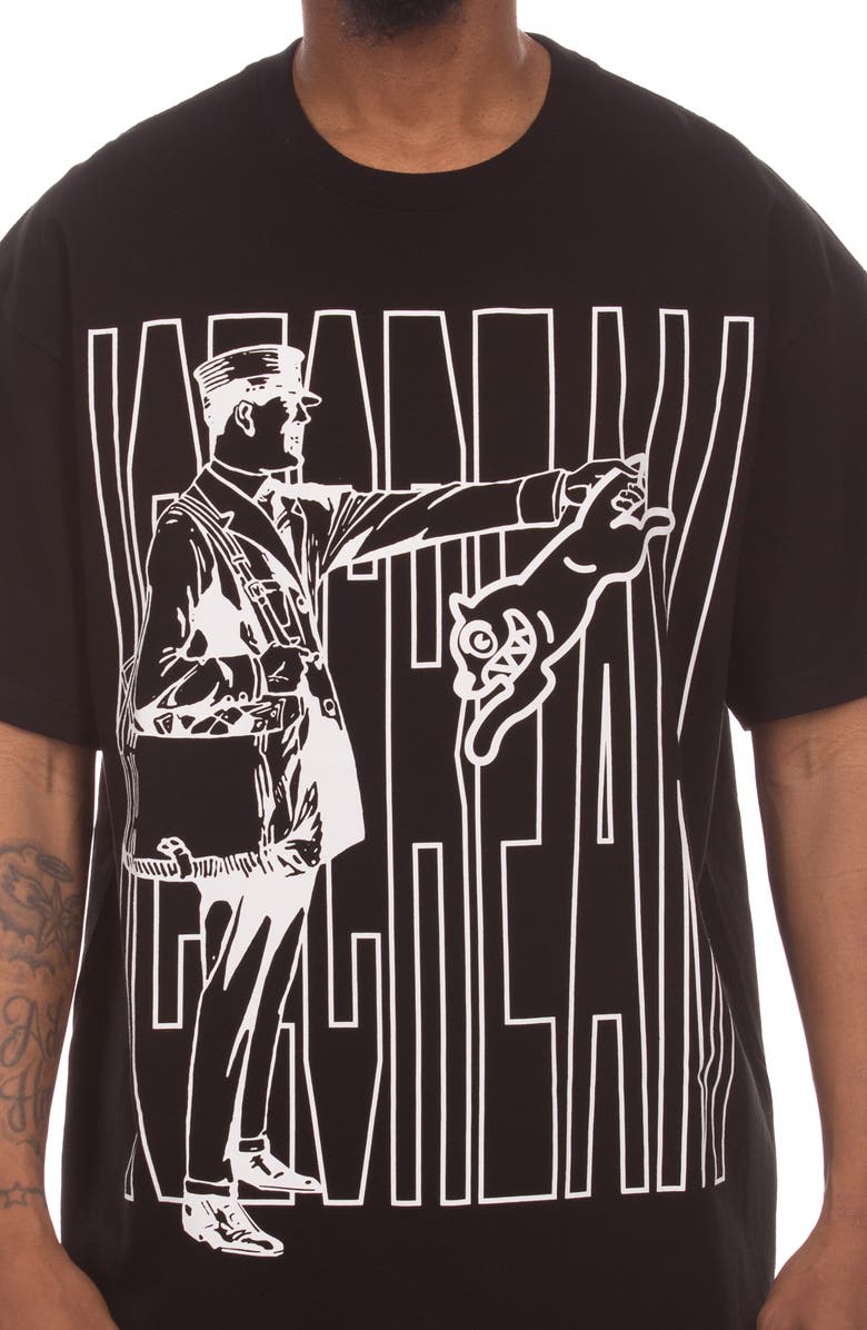 ICECREAM Catcha Tiger Cotton Graphic T-Shirt, Alternate, color, Black