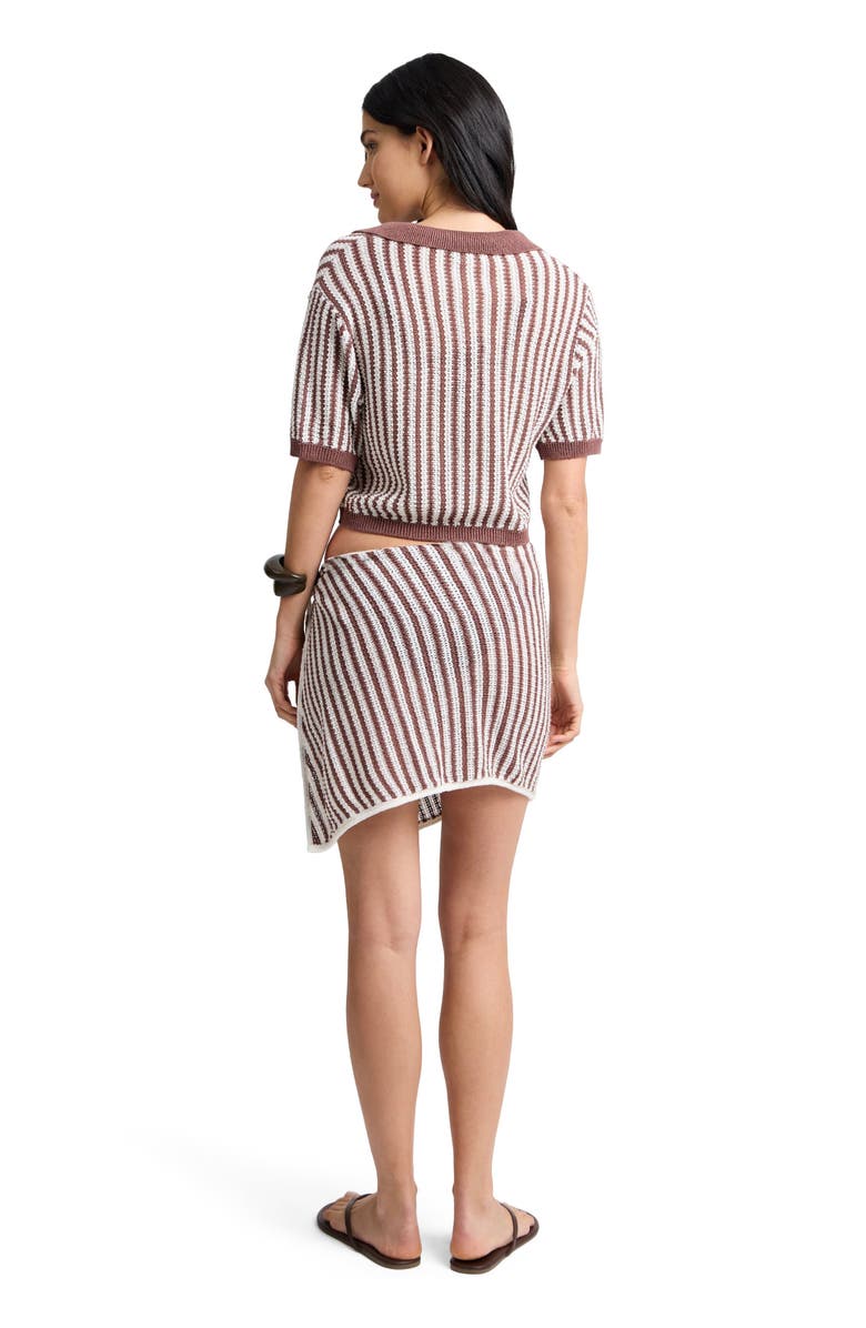 Onia Linen Knit Mini Sarong, Alternate, color, Brown/White