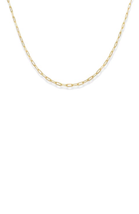 Gold Vermeil Dainty Paper Clip Necklace