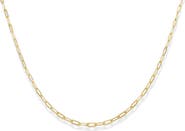 BEN ONI Gold Vermeil Dainty Paper Clip Necklace