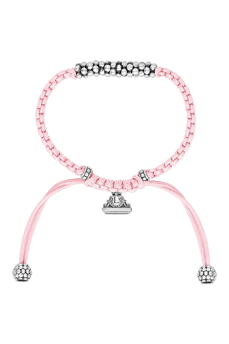 Kids' Kinder Caviar Macramé Slide Bracelet, Main, color, PINK
