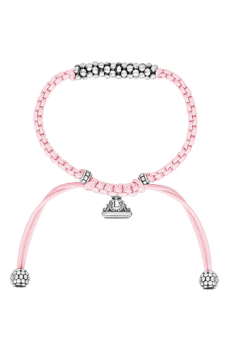 LAGOS Kids' Kinder Caviar Macramé Slide Bracelet, Main, color, Pink