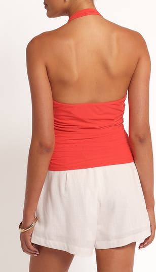 Boston Ruched Mesh Halter Top