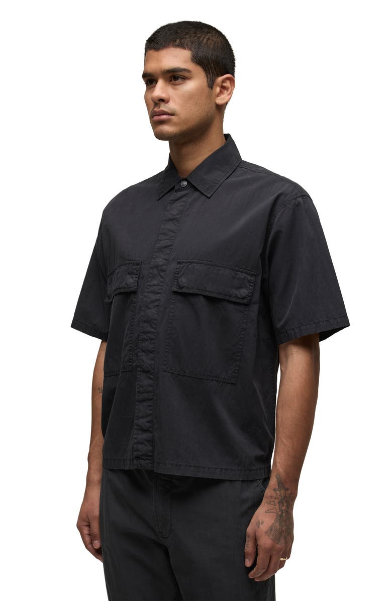 Hudson Jeans Short Sleeve Utility Shirt, Alternate, color, Black Slate