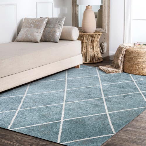 Jonathan Y Cole Minimalist Diamond Trellis Area Rug In Sapphire