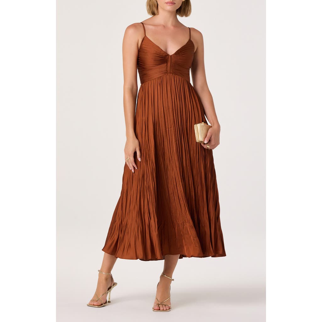 Astr The Label Maeve Midi Dress In Brown