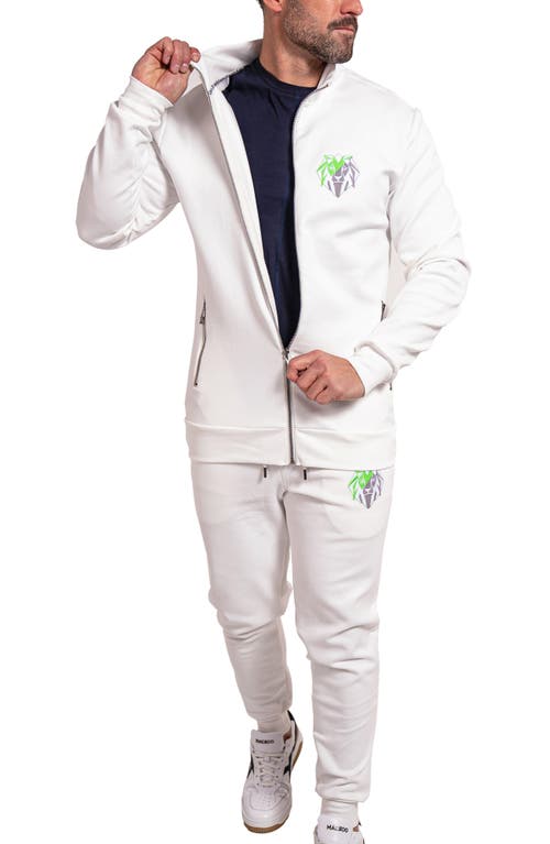Maceoo Zipper Ascension89 White Knit Track Jacket In White