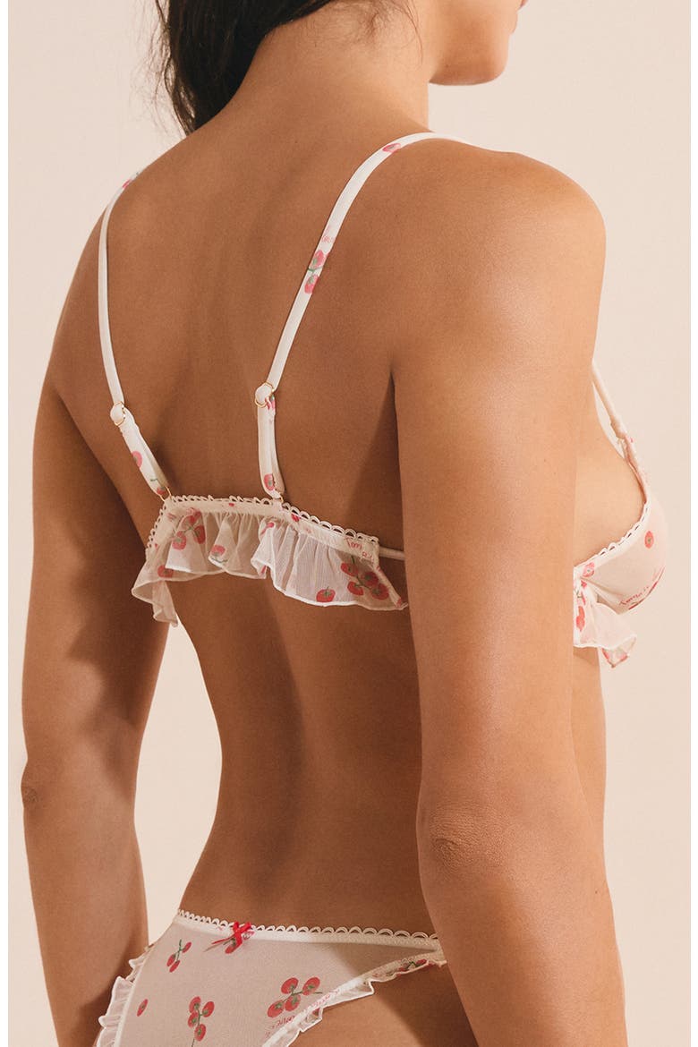 Arome Cherry Mesh Bralette, Alternate, color, BLANC