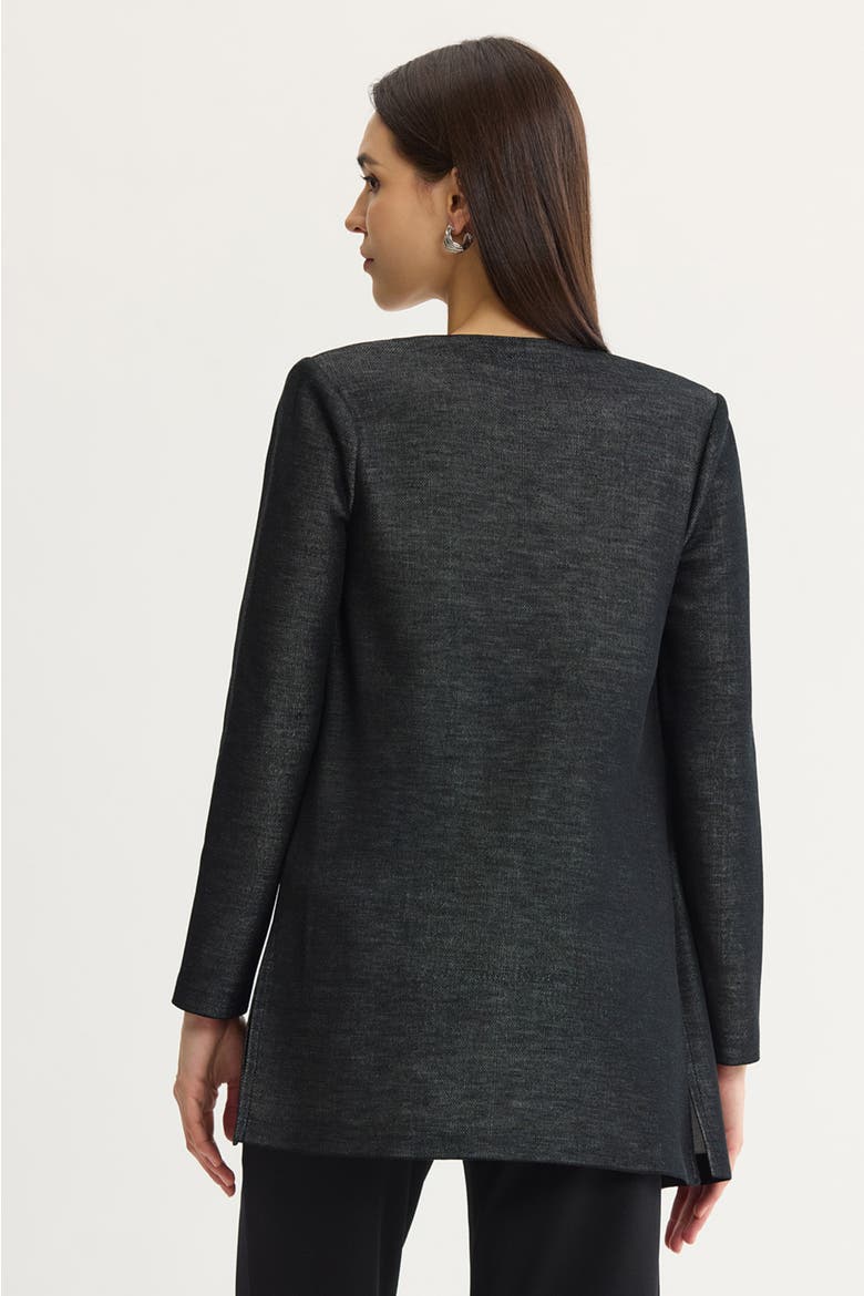 Filigree Jacquard Knit Jacket, Alternate, color, Black/Ivory