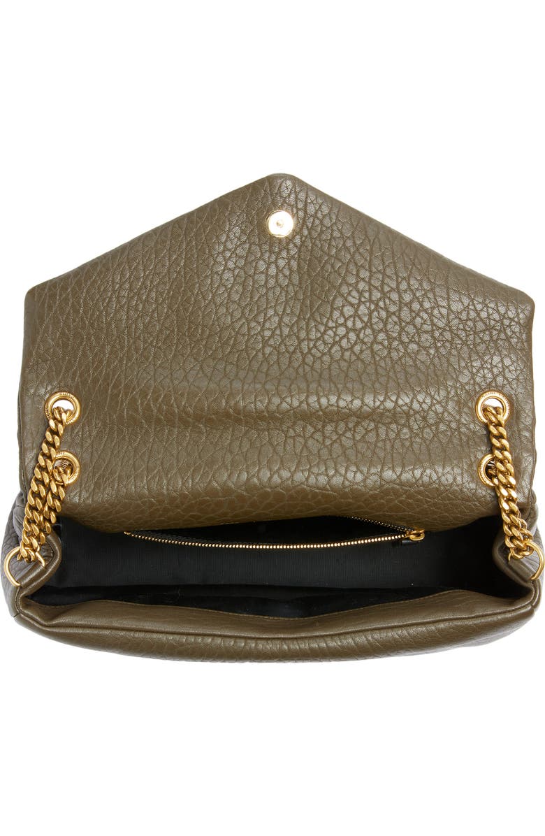 Saint Laurent Medium Calypso Leather Shoulder Bag, Alternate, color, Light Musk