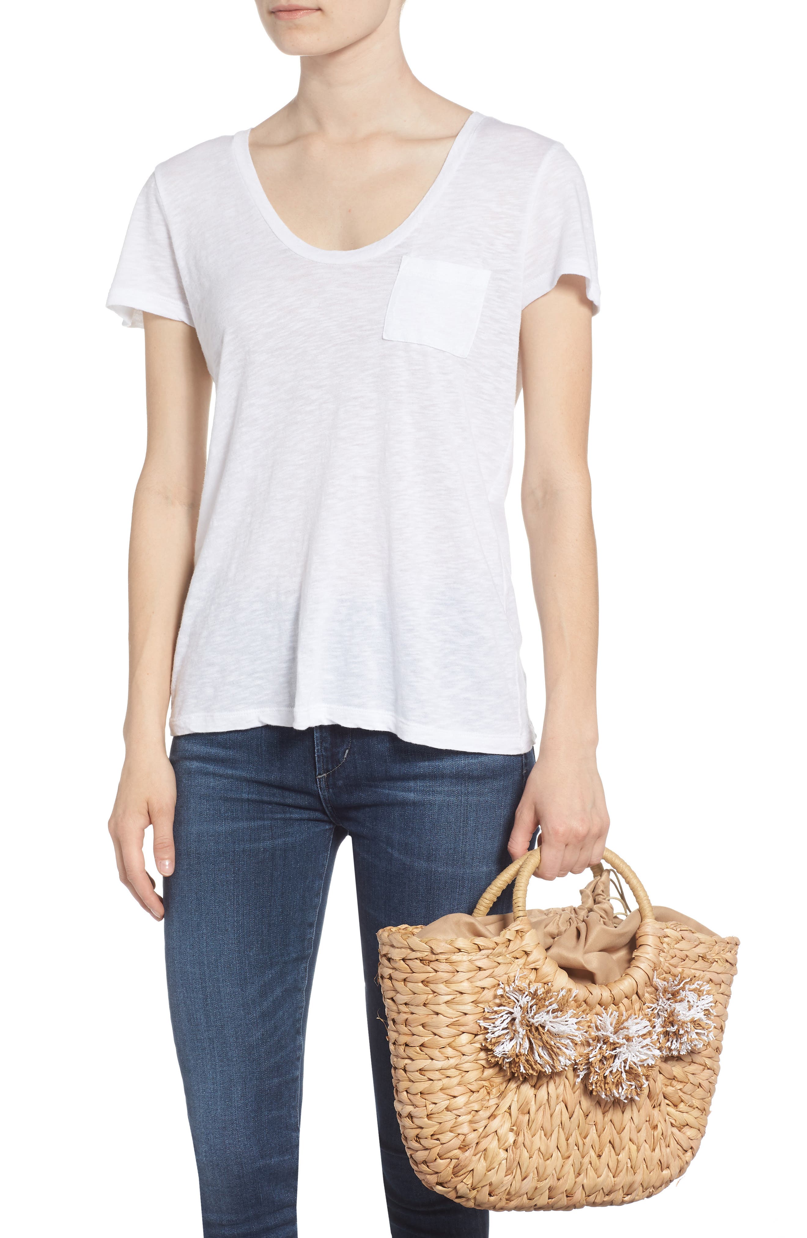 Street Level Woven Straw Tote, Alternate, color, 