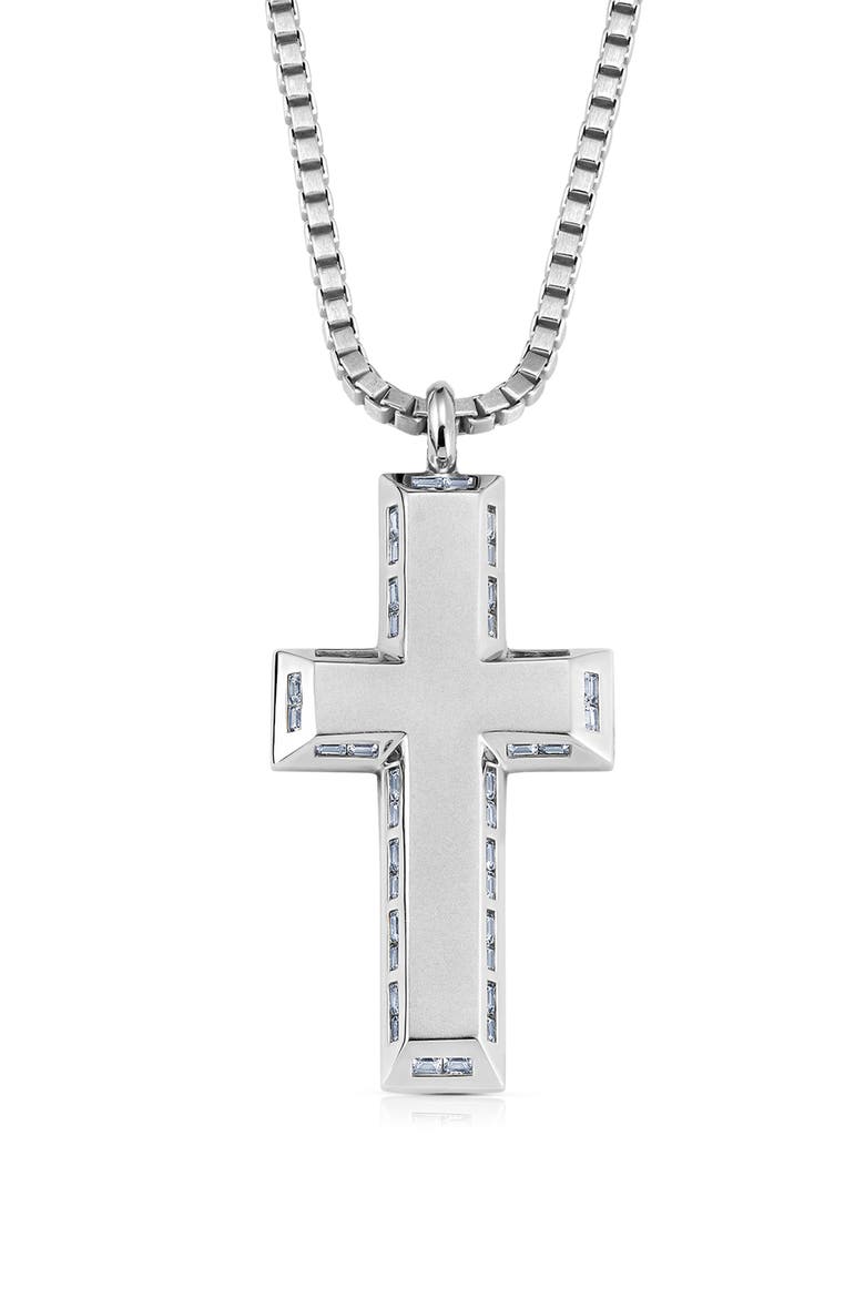 Men's Cross Pendant Necklace, Alternate, color, SAPPHIRE