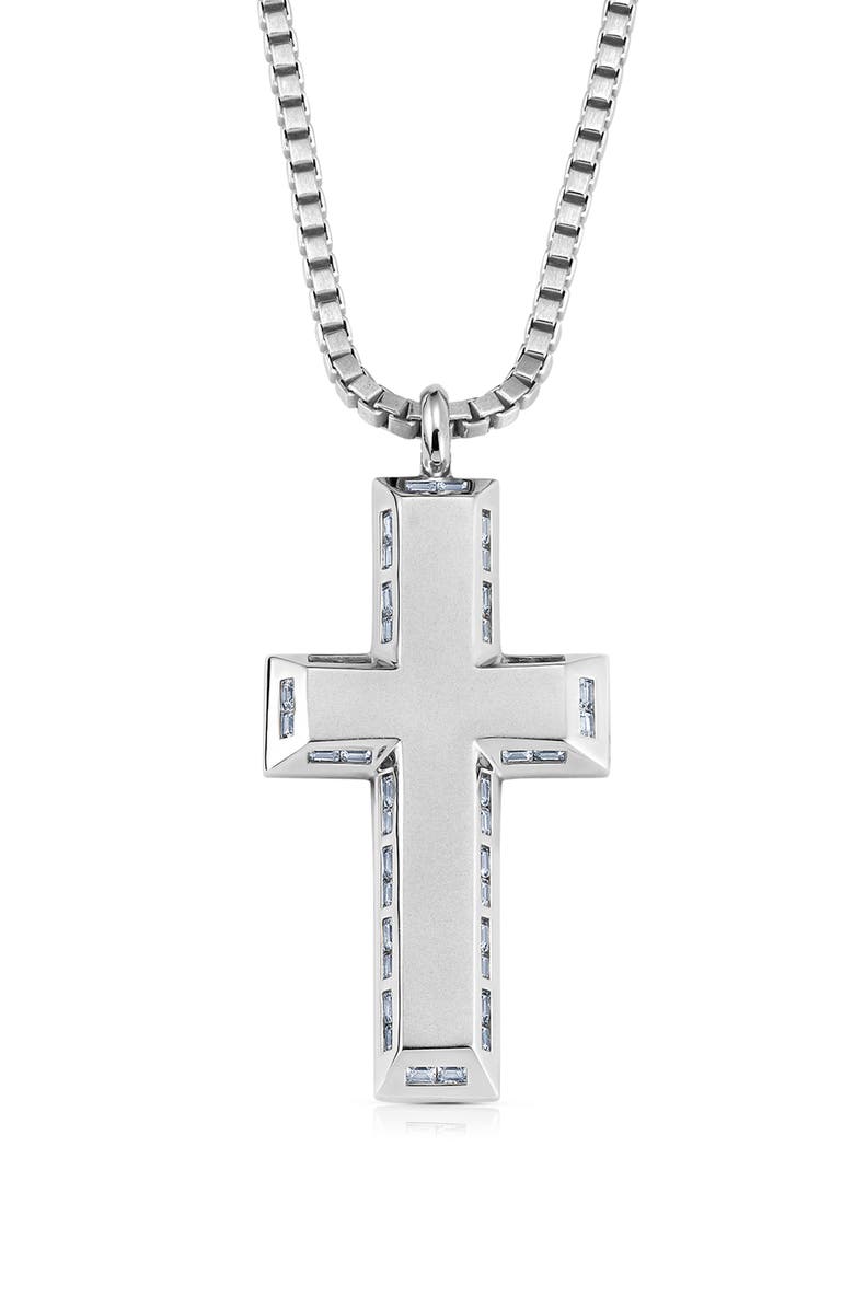 Crislu Men's Cross Pendant Necklace, Alternate, color, Sapphire