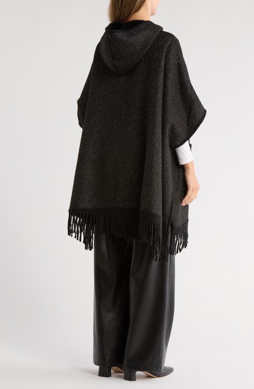 Nanette Lepore Hooded Jacquard Ruana In Black