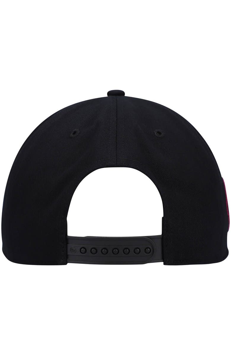 '47 Men's '47 Black Chicago Cubs Hitch Orchid Undervisor Snapback Hat, Alternate, color, 