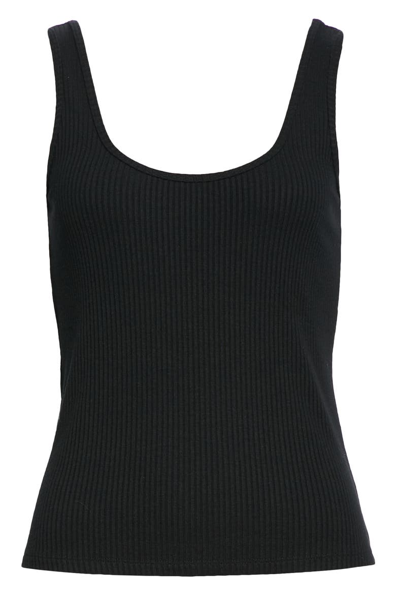Iman Rib Tank Top, Alternate, color, BLACK