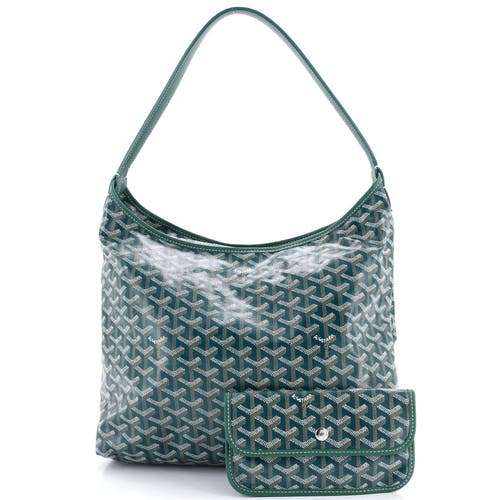 Pre-owned Goyard  Goyard Boheme Hobo Printed Coated Canvas In Green