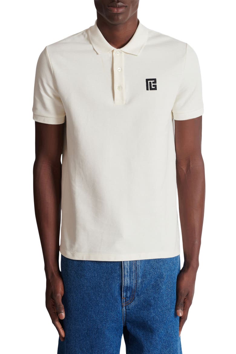 Embroidered cotton polo, Alternate, color, white