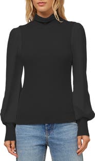FIFTEEN TWENTY Lisette Mixed Media Turtleneck Top