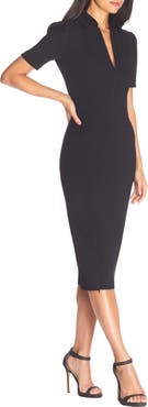 Dress the Population Gloria Front Zip Sheath Dress
