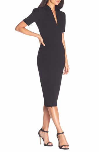 Dress the Population Gloria Front Zip Sheath Dress