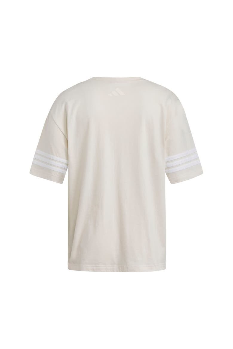 Women's adidas Cream Arizona State Sun Devils Fashion Three-Stripes Oversized T-Shirt, Alternate, color, Cream