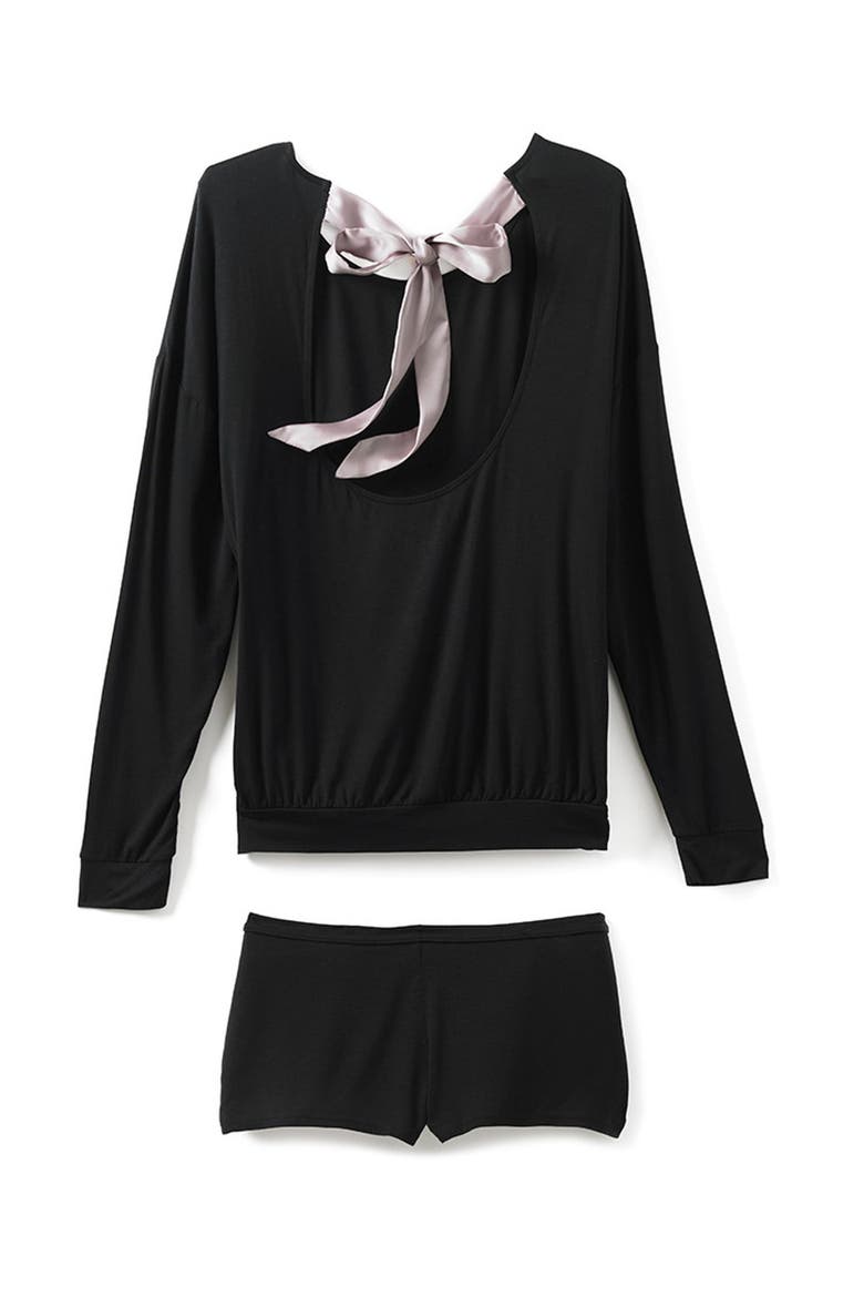 Lyanna Pajama Short Set, Alternate, color, Black