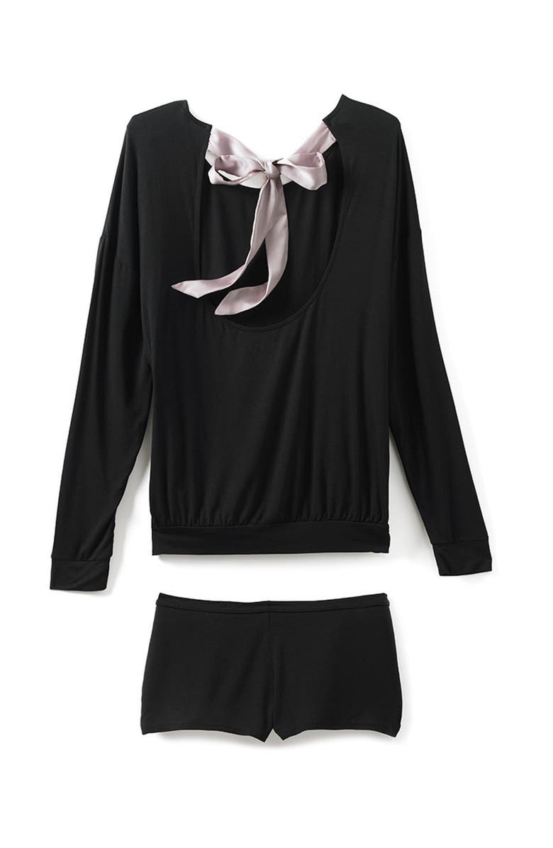 Adore Me Lyanna Pajama Short Set, Alternate, color, Black