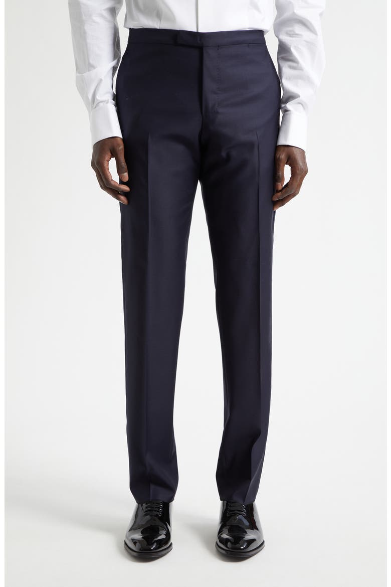 Milano Stretch Wool Satin Tuxedo, Main, color, NAVY