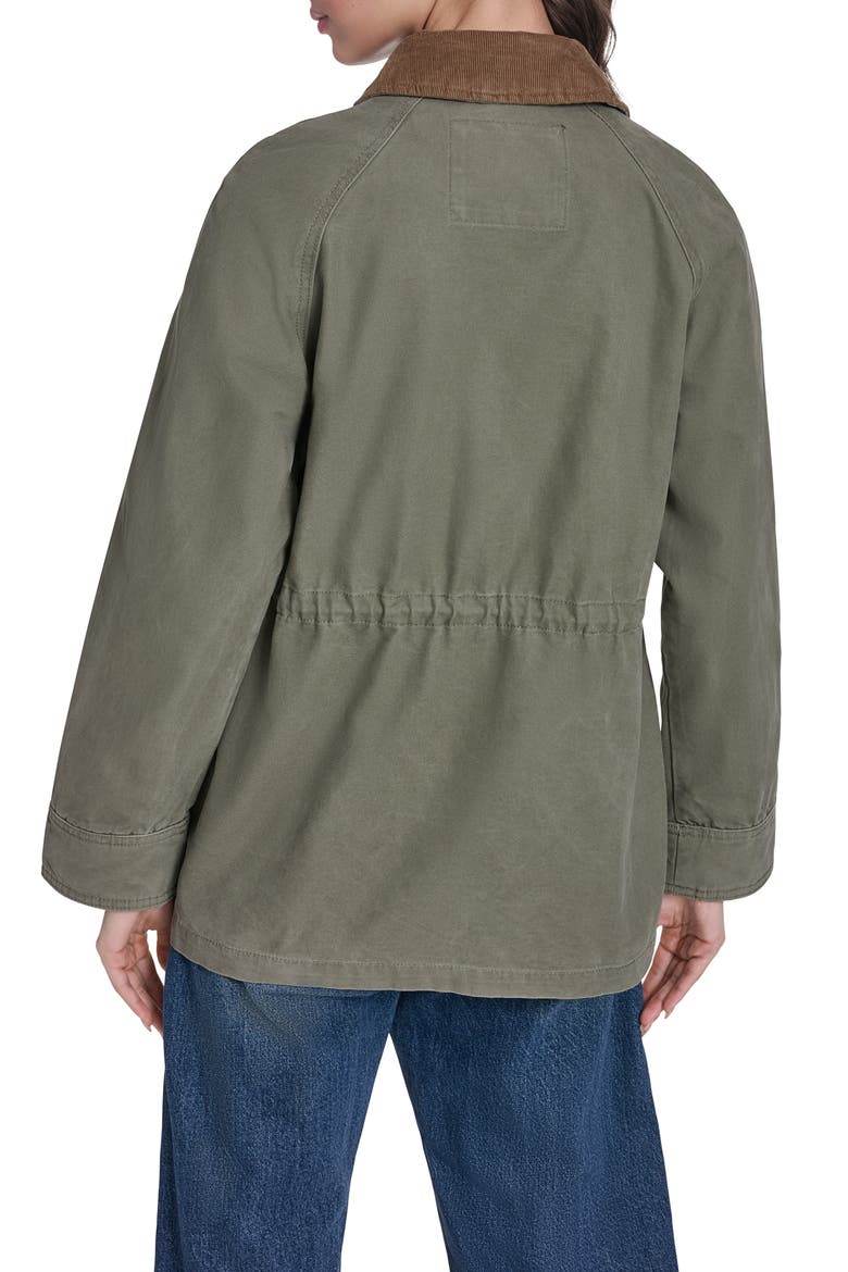 Cinched Barn Jacket, Alternate, color, OLIVE NIGHT