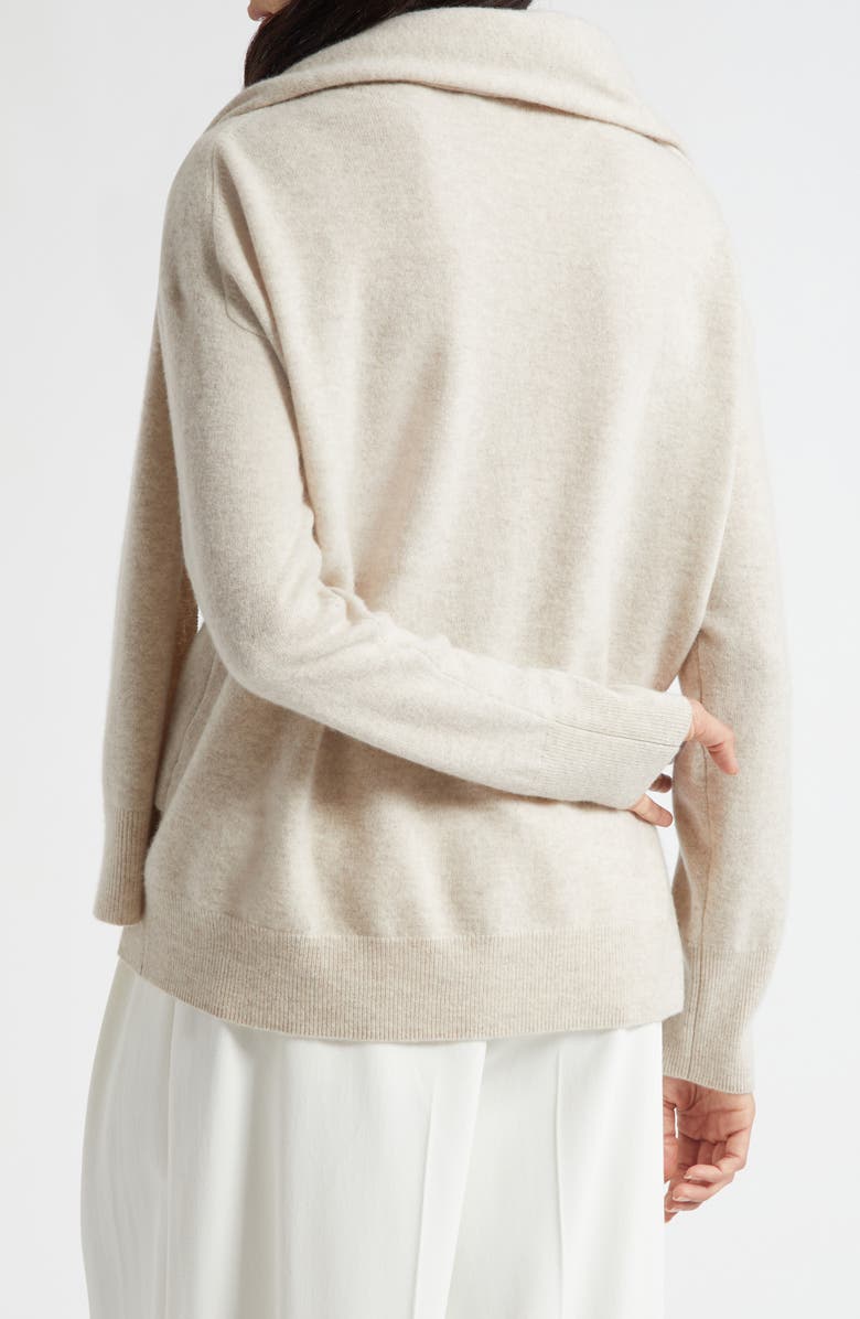 Vince Drape Neck Wool & Cashmere Sweater, Alternate, color, Heather Dove Oat