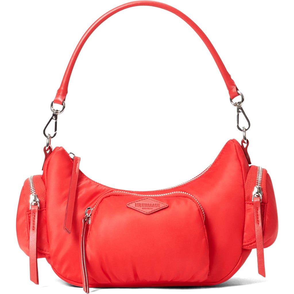 Mz Wallace Medium Chelsea Nylon Shoulder Bag In Bright Cherry