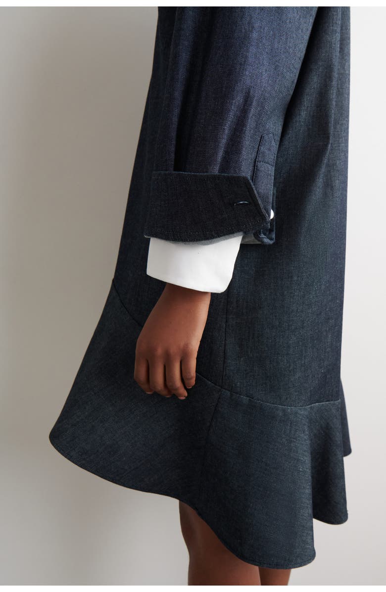 COS Flared Denim Mini Shirt Dress, Alternate, color, Indigo