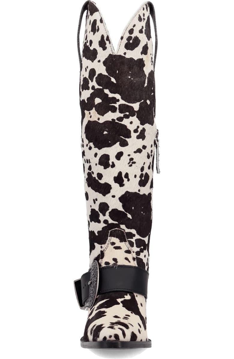 Dingo Spur Crazy Genuine Calf Hair Over the Knee Boot, Alternate, color, Cow Print