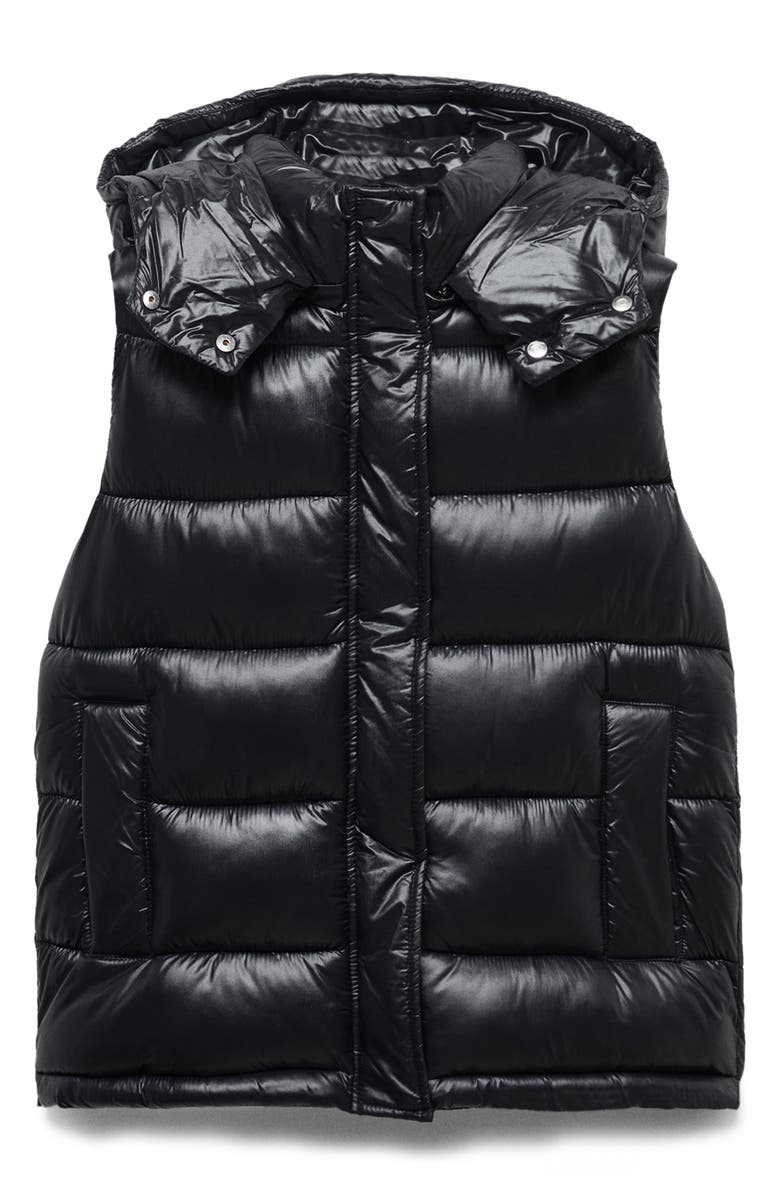 MANGO Quilted Water Repellent Hooded Vest, Main, color, 