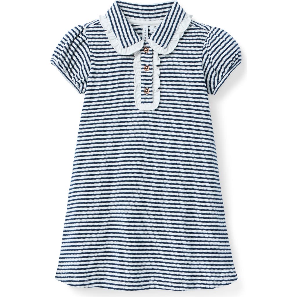 Janie And Jack Textured Striped Dress In Blue