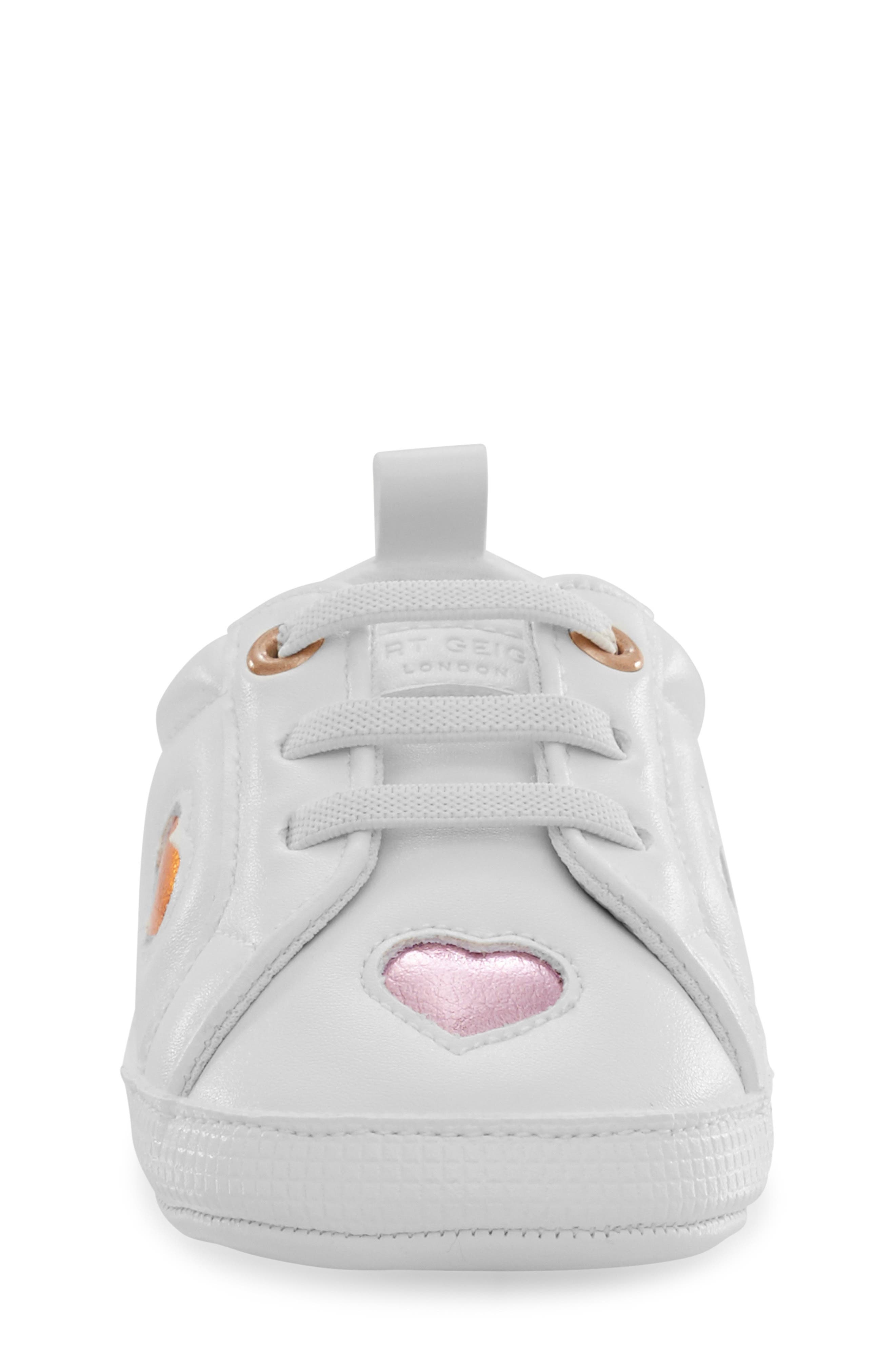 Kurt Geiger London Lane Love Metallic Heart Sneaker, Alternate, color, White