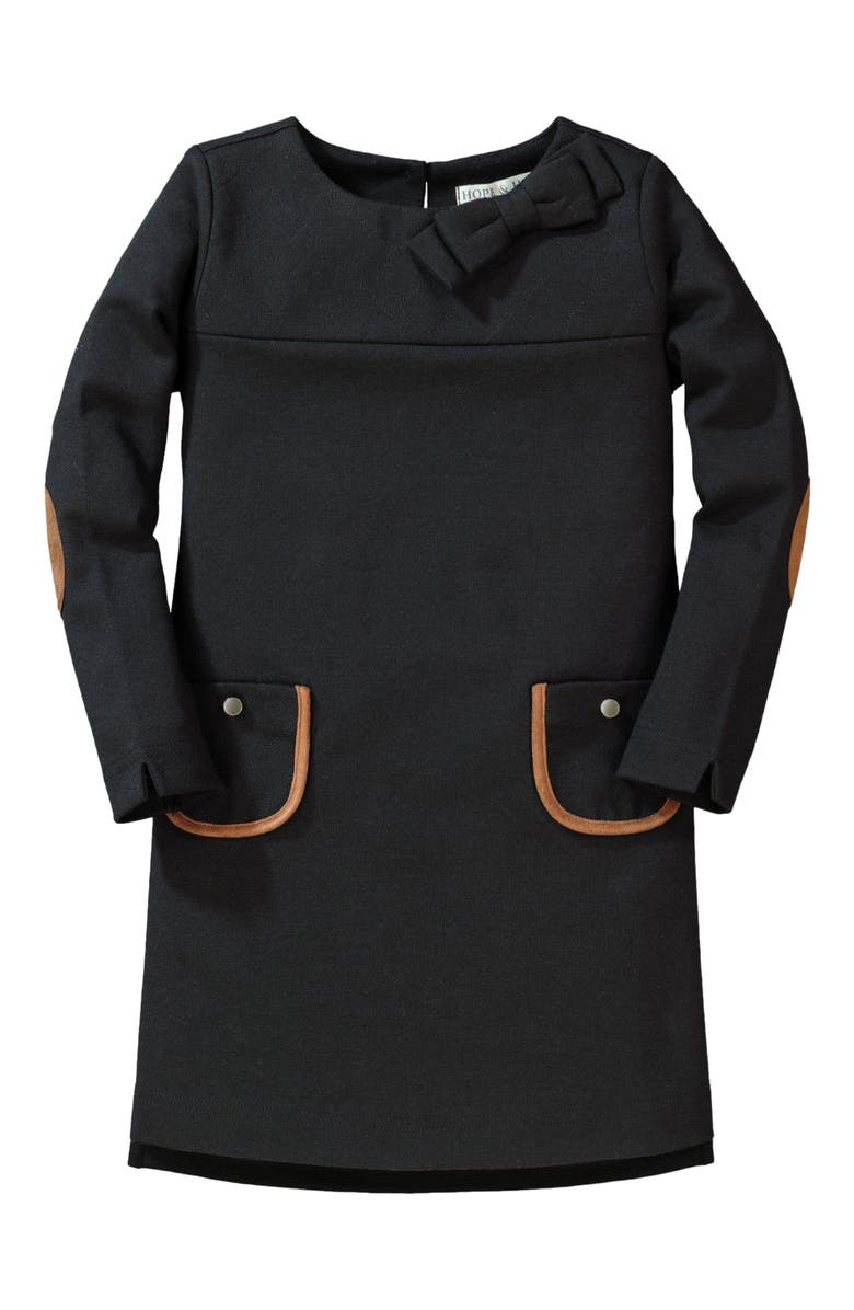 Hope & Henry Baby Girls' Quilted Ponte Riding Dress, Infant, Alternate, color, Black